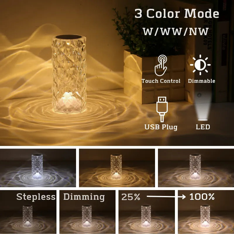 Rose diamond table lamp
